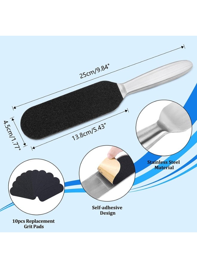 أجهزة إزالة أقدام الفولاذ المقاوم للصدأ مزدوجة الجانب ، أجهزة غسيل أقدام محترفة للجلد الميت والكعب الجاف ، أدوات إزالة أقدام قابلة لإعادة الاستخدام للأقدام الجافة والرطبة - Image 2