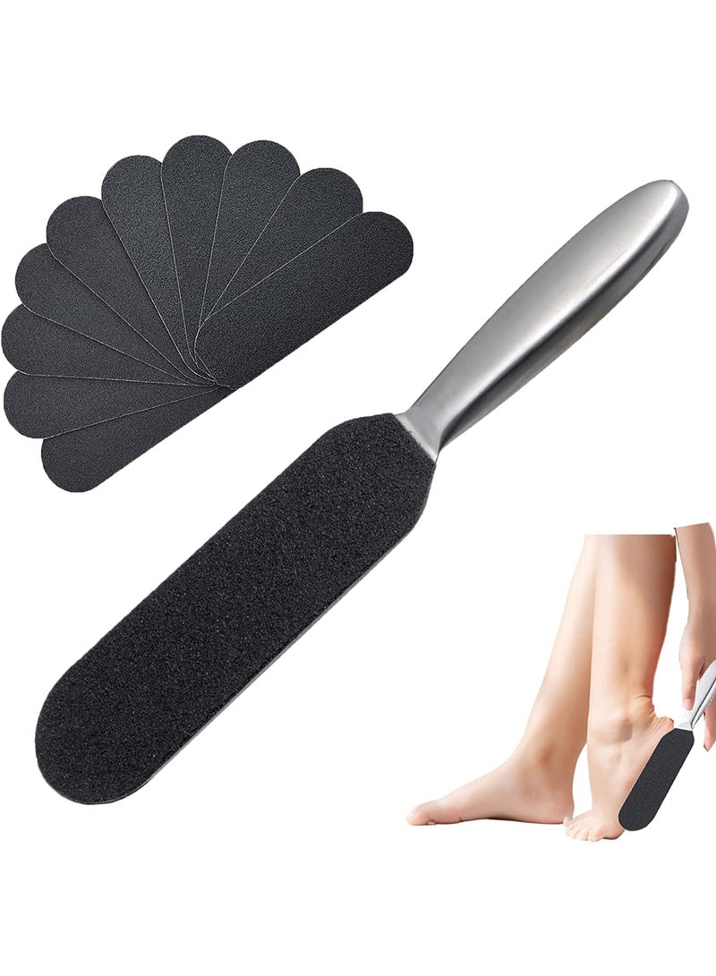 أجهزة إزالة أقدام الفولاذ المقاوم للصدأ مزدوجة الجانب ، أجهزة غسيل أقدام محترفة للجلد الميت والكعب الجاف ، أدوات إزالة أقدام قابلة لإعادة الاستخدام للأقدام الجافة والرطبة - Image 1