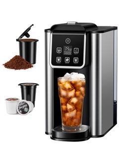 ibsun Single Serve Coffee Maker, Hot and Iced Coffee Machine for K Cup Pods & Ground Coffee, 180 to 400 ml Brew Sizes, with 1500 ml Large Water Tank, Removable Drip Tray, Stainless Steel  - Image 1