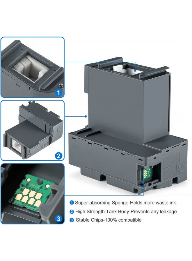 SubliPlus+ T04D1/T04D100 Ink Maintenance Box Replacement for ET-3750 ET-15000 ET-4760 ET-3760 XP-5100 ET-3850 ET-4850 WF-2860 ET-3710 ET-5150 ET-3830 ET-M1000 ST-3000 ET-M2170 etc. Printers 2 Packs - Image 3