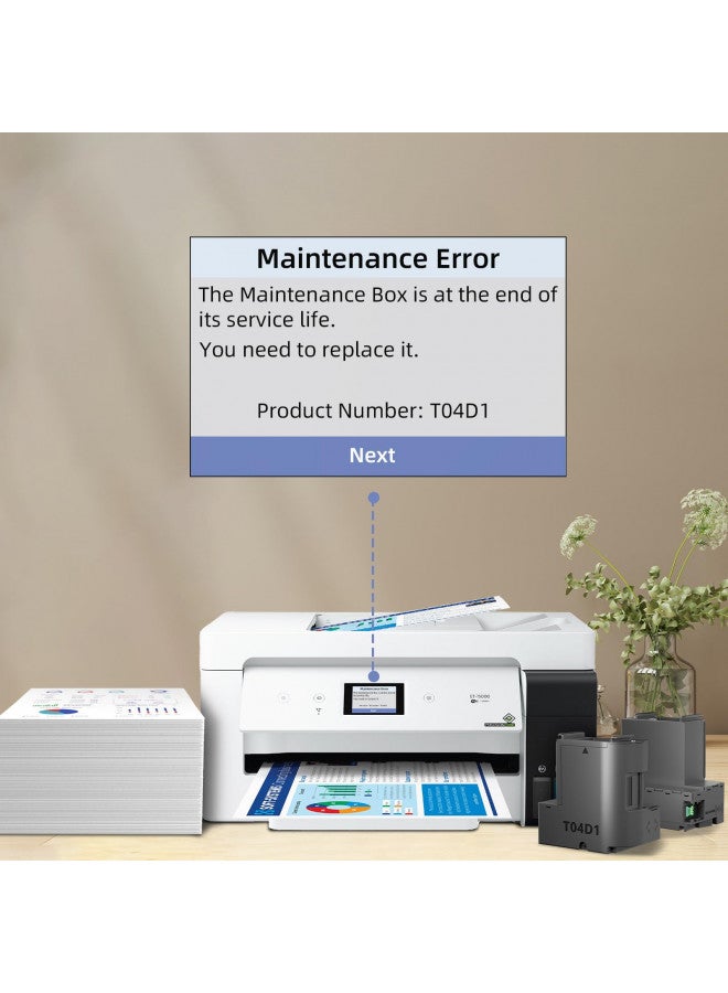 SubliPlus+ T04D1/T04D100 Ink Maintenance Box Replacement for ET-3750 ET-15000 ET-4760 ET-3760 XP-5100 ET-3850 ET-4850 WF-2860 ET-3710 ET-5150 ET-3830 ET-M1000 ST-3000 ET-M2170 etc. Printers 2 Packs - Image 1