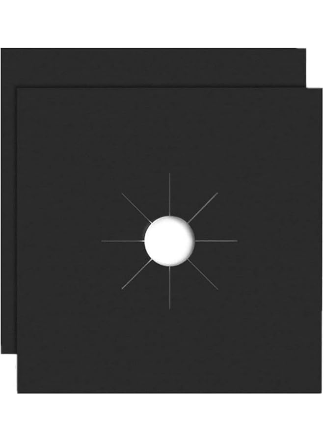 إيروريكس أغطية شعلات الموقد مكونة من قطعتين، سميكة مزدوجة وقابلة لإعادة الاستخدام، غير لاصقة ومقاومة للحرارة، بطانات شعلات قابلة للقطع للمطبخ وسهلة التنظيف، مقاس 10.6 بوصة × 10.6 بوصة، أسود - Image 4