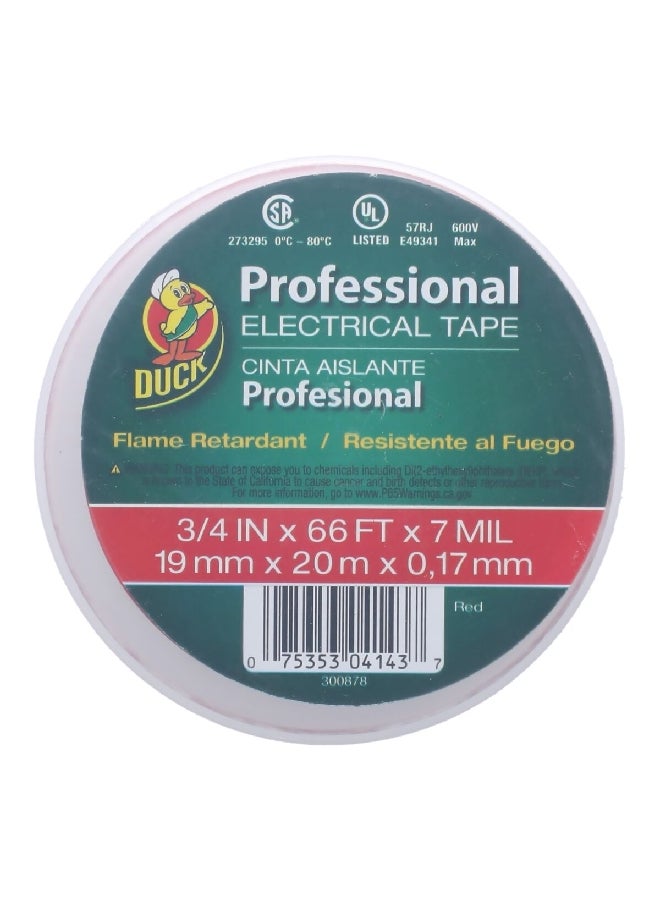Duck Professional Grade Electrical Tape Red 3/4 Inch x 66ft 300878 - Image 1