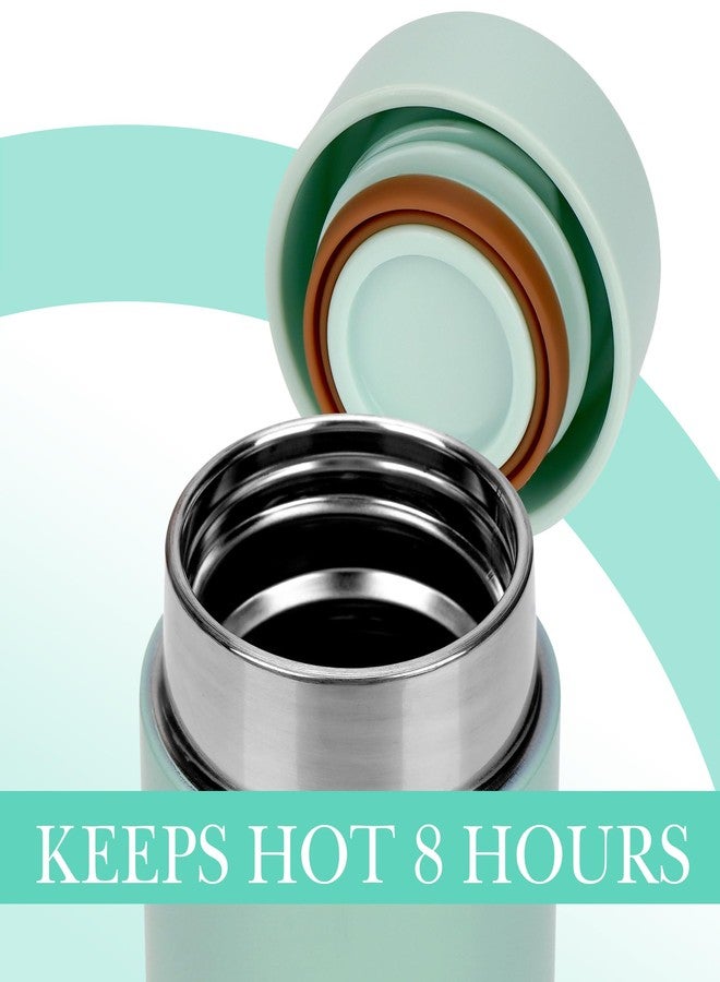 لينكيديا زجاجة مياه صغيرة من لينكيدا سعة 150 مل (5 أونصة)، زجاجة مياه صغيرة معزولة بتفريغ الهواء مصنوعة من الفولاذ المقاوم للصدأ للمشروبات الساخنة والباردة، ترمومتر فلاسك مناسبة لحقيبة اليد والمحفظة والجيب (أخضر فاتح) - Image 3