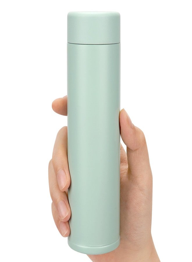 لينكيديا زجاجة مياه صغيرة من لينكيدا سعة 150 مل (5 أونصة)، زجاجة مياه صغيرة معزولة بتفريغ الهواء مصنوعة من الفولاذ المقاوم للصدأ للمشروبات الساخنة والباردة، ترمومتر فلاسك مناسبة لحقيبة اليد والمحفظة والجيب (أخضر فاتح) - Image 1