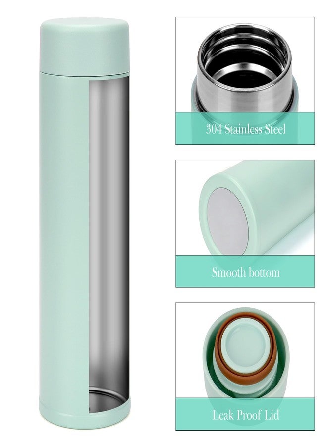 لينكيديا زجاجة مياه صغيرة من لينكيدا سعة 150 مل (5 أونصة)، زجاجة مياه صغيرة معزولة بتفريغ الهواء مصنوعة من الفولاذ المقاوم للصدأ للمشروبات الساخنة والباردة، ترمومتر فلاسك مناسبة لحقيبة اليد والمحفظة والجيب (أخضر فاتح) - Image 4