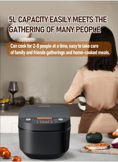 Generic 5L Intelligent Rice Cooker, Home Rice Cooker Intelligent Timer Reservation Heating Rice Cooker, High Heat Rapid Cooking, Multifunctional Home Rice Cooker with Timer, Reservation Setting and Keep Warm Function  - Image 2