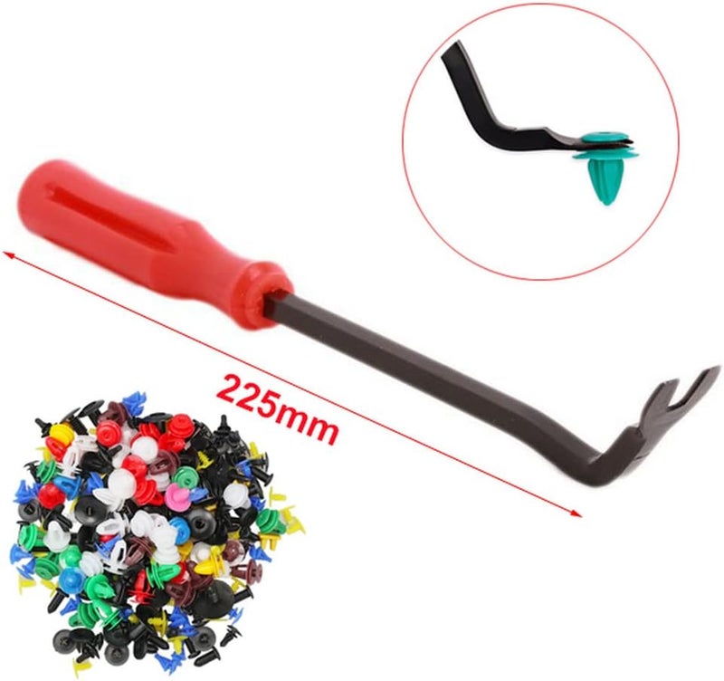 SCIENISH 19Pcs Auto Audio Trim Removal Tool Set & Clip Plier Upholstery Fastener Remover Nylon Dash Door Panel Stereo Tool (Red) - Image 5