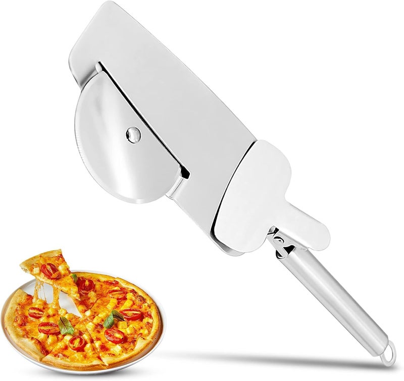 vintak Stainless Steel 3in1 Pizza Cutter Wheel with Ergonomic Handle Multifunctional Baking Tool - Image 1