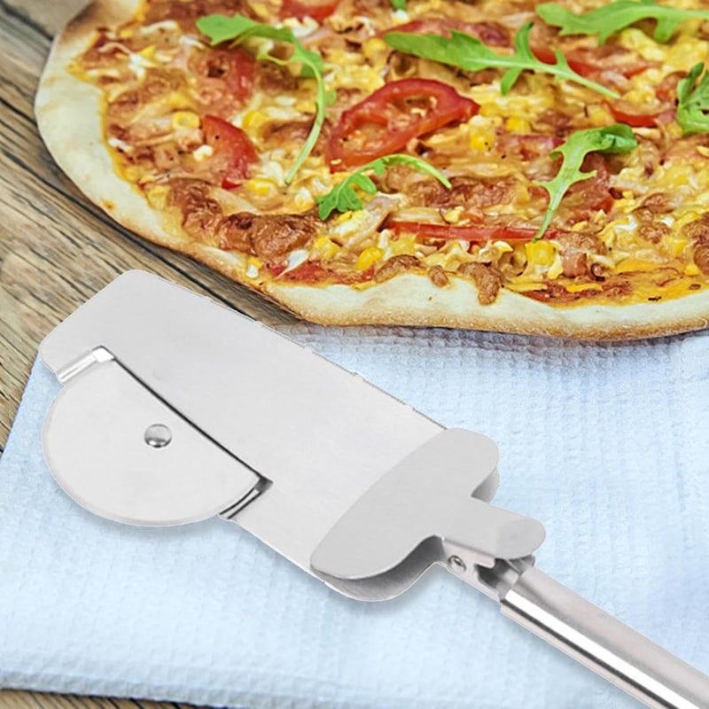 vintak Stainless Steel 3in1 Pizza Cutter Wheel with Ergonomic Handle Multifunctional Baking Tool - Image 4