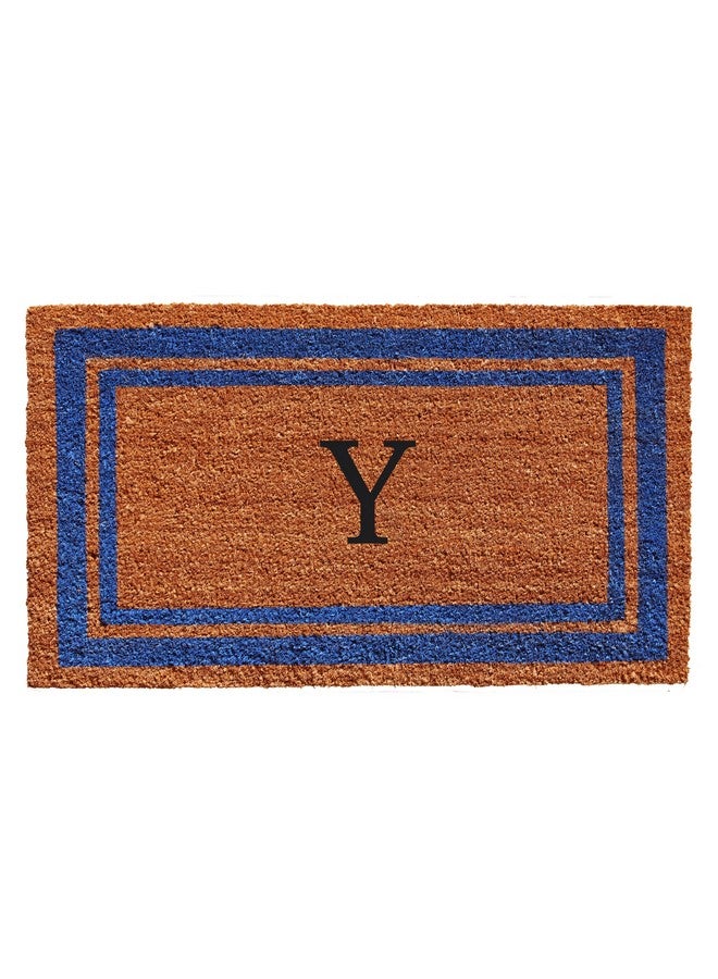 Calloway Mills 152972436Y سجادة مدخل مزينة بحدود زرقاء 24 × 36 (حرف Y) - Image 1