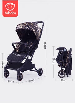hibobi Airplane-Friendly Foldable Stroller with Three-Position Adjustable Backrest - Ideal for Children 0-3 Years  - Image 2
