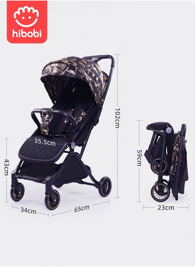 hibobi - Airplane-Friendly Foldable Stroller with Three-Position Adjustable Backrest - Ideal for Children 0-3 Years - Image 1