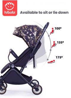 hibobi Airplane-Friendly Foldable Stroller with Three-Position Adjustable Backrest - Ideal for Children 0-3 Years  - Image 3
