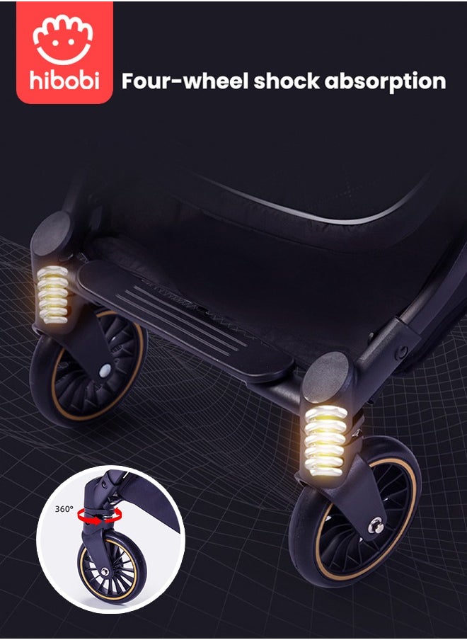 hibobi - Airplane-Friendly Foldable Stroller with Three-Position Adjustable Backrest - Ideal for Children 0-3 Years - Image 1