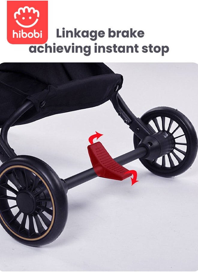 hibobi - Airplane-Friendly Foldable Stroller with Three-Position Adjustable Backrest - Ideal for Children 0-3 Years - Image 1