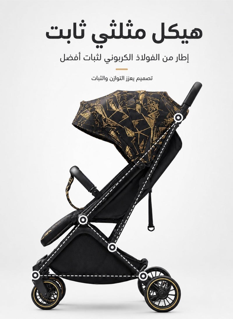 hibobi Airplane-Friendly Foldable Stroller with Three-Position Adjustable Backrest - Ideal for Children 0-3 Years - Image 5