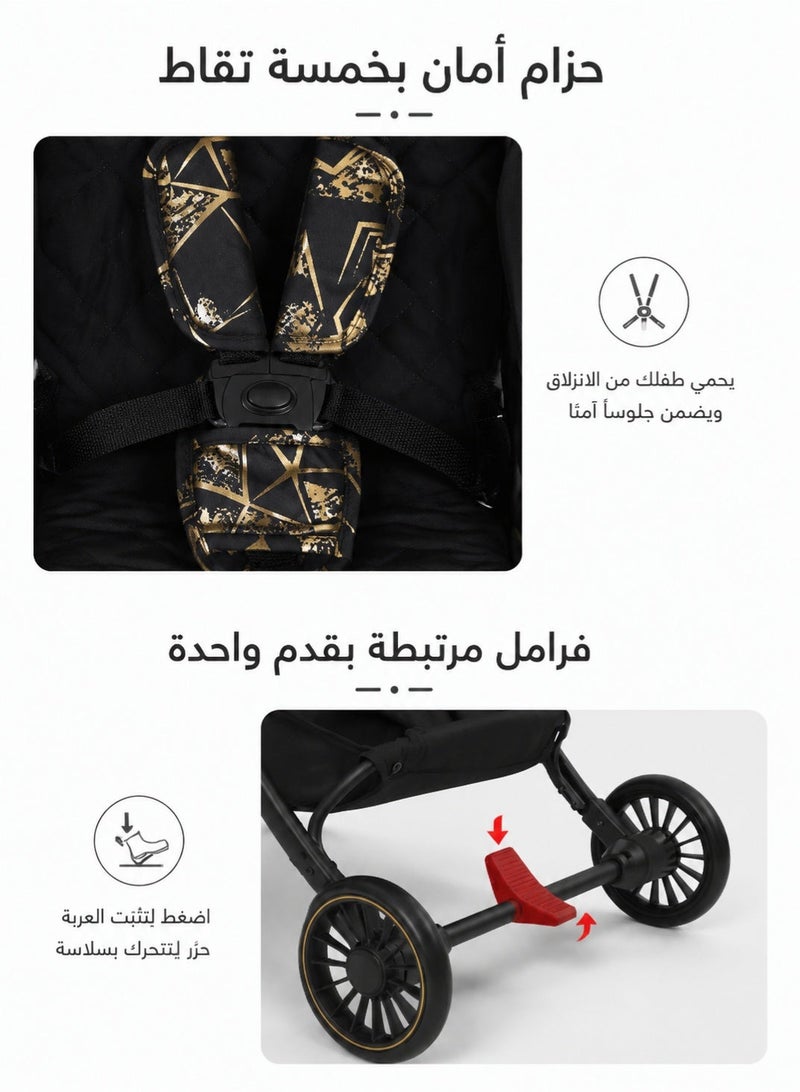 hibobi Airplane-Friendly Foldable Stroller with Three-Position Adjustable Backrest - Ideal for Children 0-3 Years - Image 3