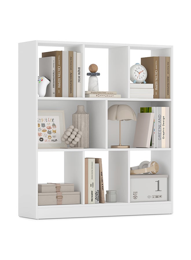 VASAGLE Bookcase, Shelf, Storage Cabinet with 8 Compartments, Freestanding Bookcase, Cube Bookcase, for Living Room, Office, Dining Room, Cloud white - Image 1
