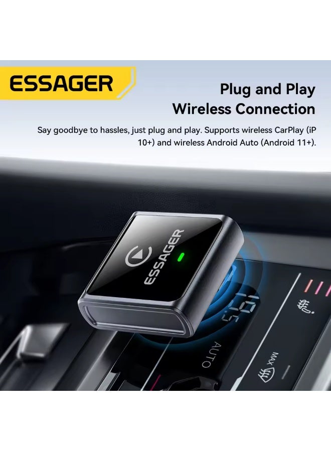 Essager USB Wireless CarPlay Adapter for Android iPhone 2 in 1 Wireless Adapter Plug and Play Auto Connect Mini Car Smart Box - Image 3