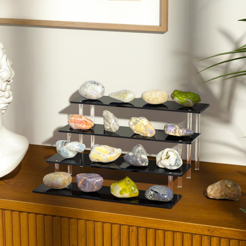 Dooiclear 4 Tier Acrylic Display Risers, Black Perfume Organizer Stand, Large Cupcake Stand Holder, Dessert Display for Party, Display Shelf for Figure and Collection, Riser Stand for Decoration and Organizer - Image 5