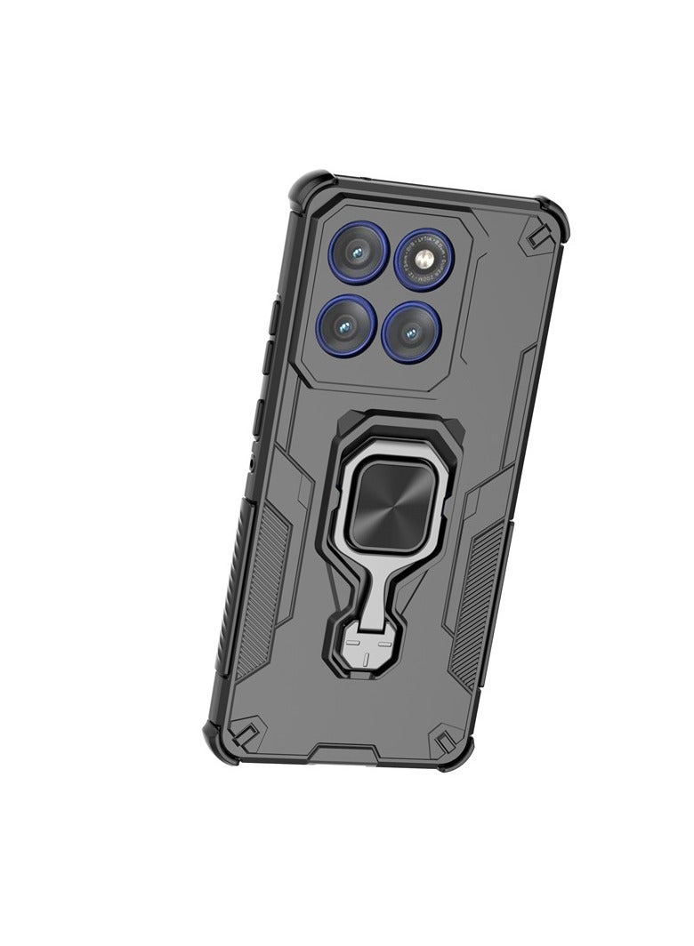 عام حافظة هاتف MOTO Edge 60 Pro 【مع حامل دوّار مدمج】 – حلقة مغناطيسية ثابتة – مصنوعة من TPU متين وPC مضاد للصدمات – حماية عسكرية ضد السقوط. - Image 3