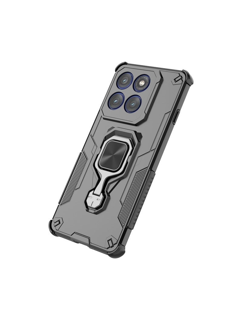 عام حافظة هاتف MOTO Edge 60 Pro 【مع حامل دوّار مدمج】 – حلقة مغناطيسية ثابتة – مصنوعة من TPU متين وPC مضاد للصدمات – حماية عسكرية ضد السقوط. - Image 2