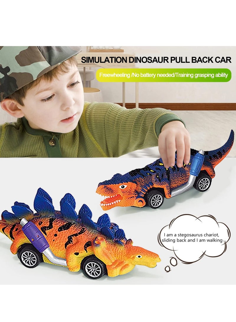 SYOSI Dinosaur Toys, 6 Pack Dinosaur Pull Back Cars Toy, Dino Car Toys for Kids Animal Vehicles Dinosaur Games Toddler Car Toys for 3-7 Year Old Boys Girls Dinosaur Games Birthday Party Favors - Image 5