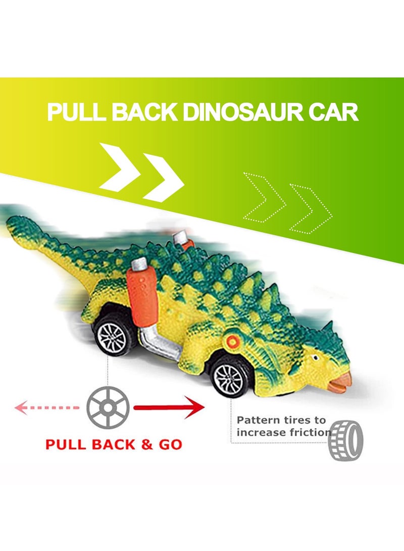 SYOSI Dinosaur Toys, 6 Pack Dinosaur Pull Back Cars Toy, Dino Car Toys for Kids Animal Vehicles Dinosaur Games Toddler Car Toys for 3-7 Year Old Boys Girls Dinosaur Games Birthday Party Favors - Image 3