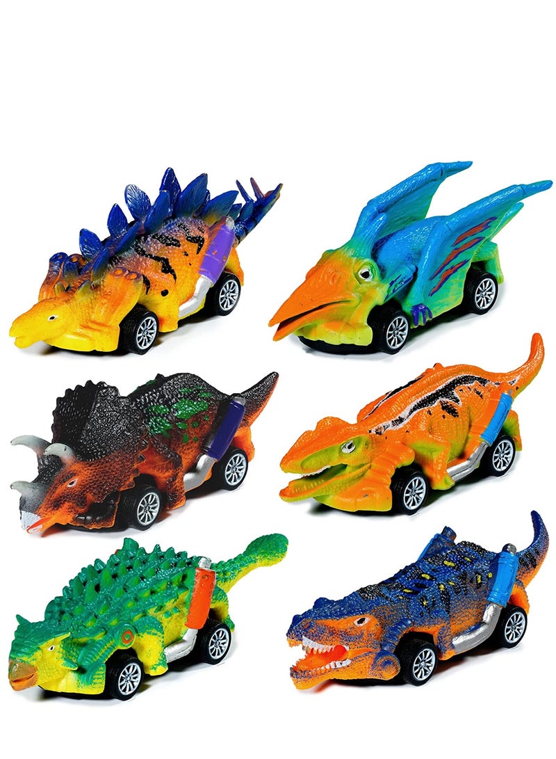SYOSI Dinosaur Toys, 6 Pack Dinosaur Pull Back Cars Toy, Dino Car Toys for Kids Animal Vehicles Dinosaur Games Toddler Car Toys for 3-7 Year Old Boys Girls Dinosaur Games Birthday Party Favors - Image 1