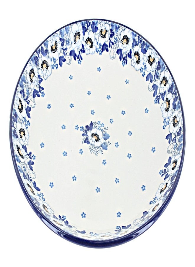 Blue Rose Pottery Blue Rose Polish Pottery - Georgia Blue Dinner Plate - 10.5" Diameter - Great for Everyday Dining, Casual Dining, or as Formal Dinnerware - Image 1