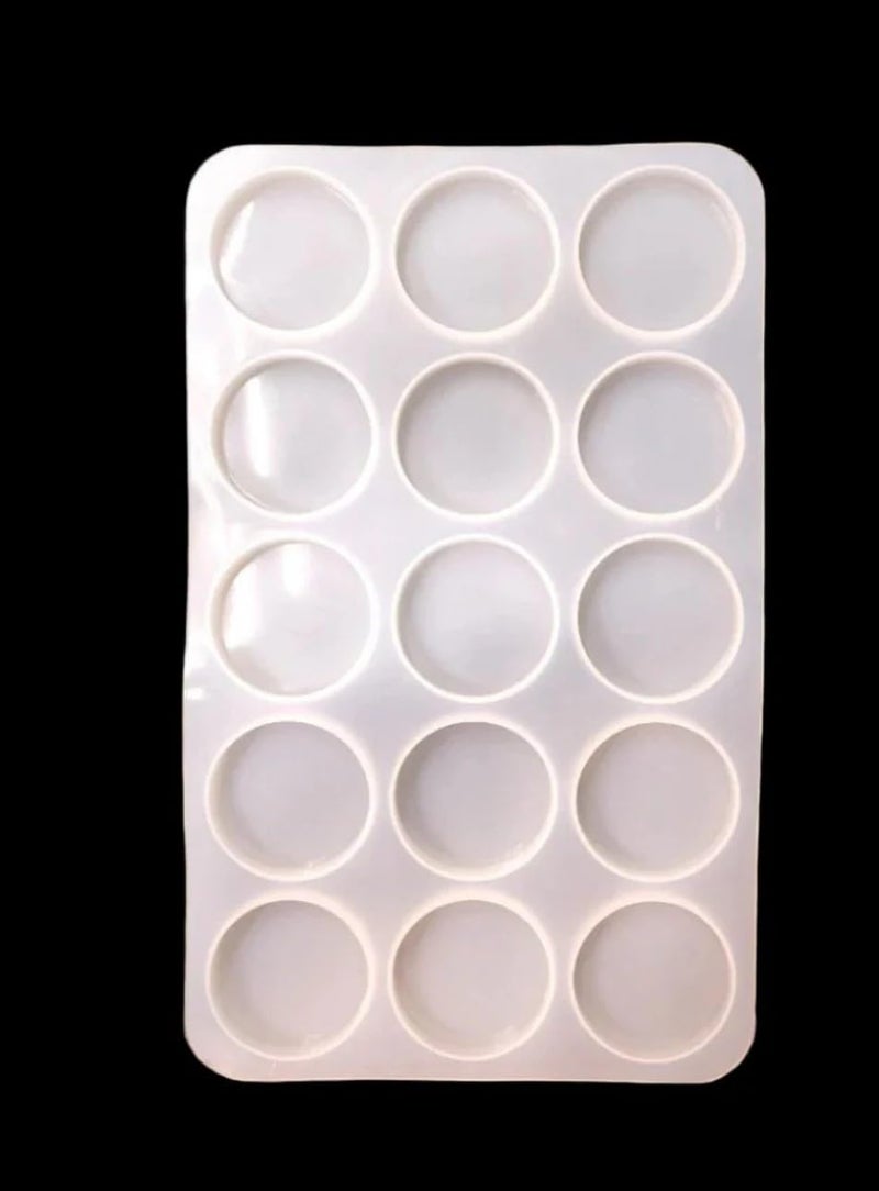 Artool Round Silicone Resin Mold 15 Cavity for DIY Earrings Keychain and multiuse Epoxy Resin Art Mould Set of 1 (2 inch) - Image 1