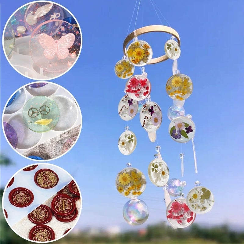 Artool Round Silicone Resin Mold 15 Cavity for DIY Earrings Keychain and multiuse Epoxy Resin Art Mould Set of 1 (2 inch) - Image 2
