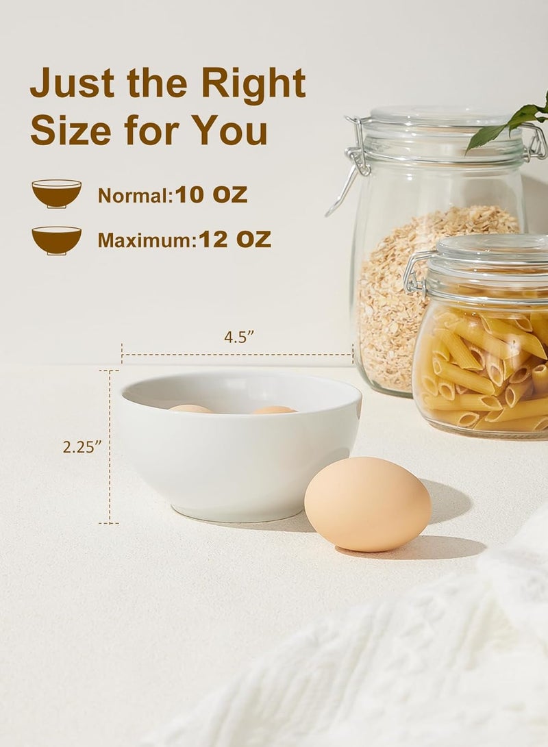 Yedio Small Bowls Set, White Ceramic Bowls of 6, 10 oz Porcelain Bowl for Kitchen Dessert Rice Side Dish Snack Soup Fruits Cereal Ice Cream, Microwave Dishwasher Freezer Oven Safe Easy Clean Stackable - Image 2