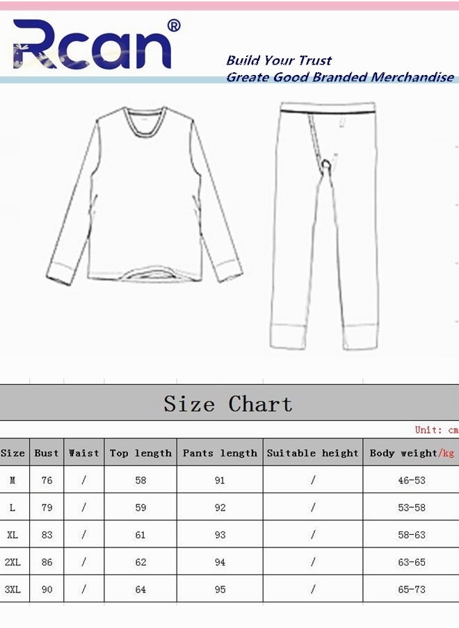 Rcan - Women's Thermal Underwear Set Crew Neck Elasticity Long Sleeve Winter  Base Layer Bottom Shirt 2 Piece Slim Fit Fleece Lined Top and Pants - Image 1
