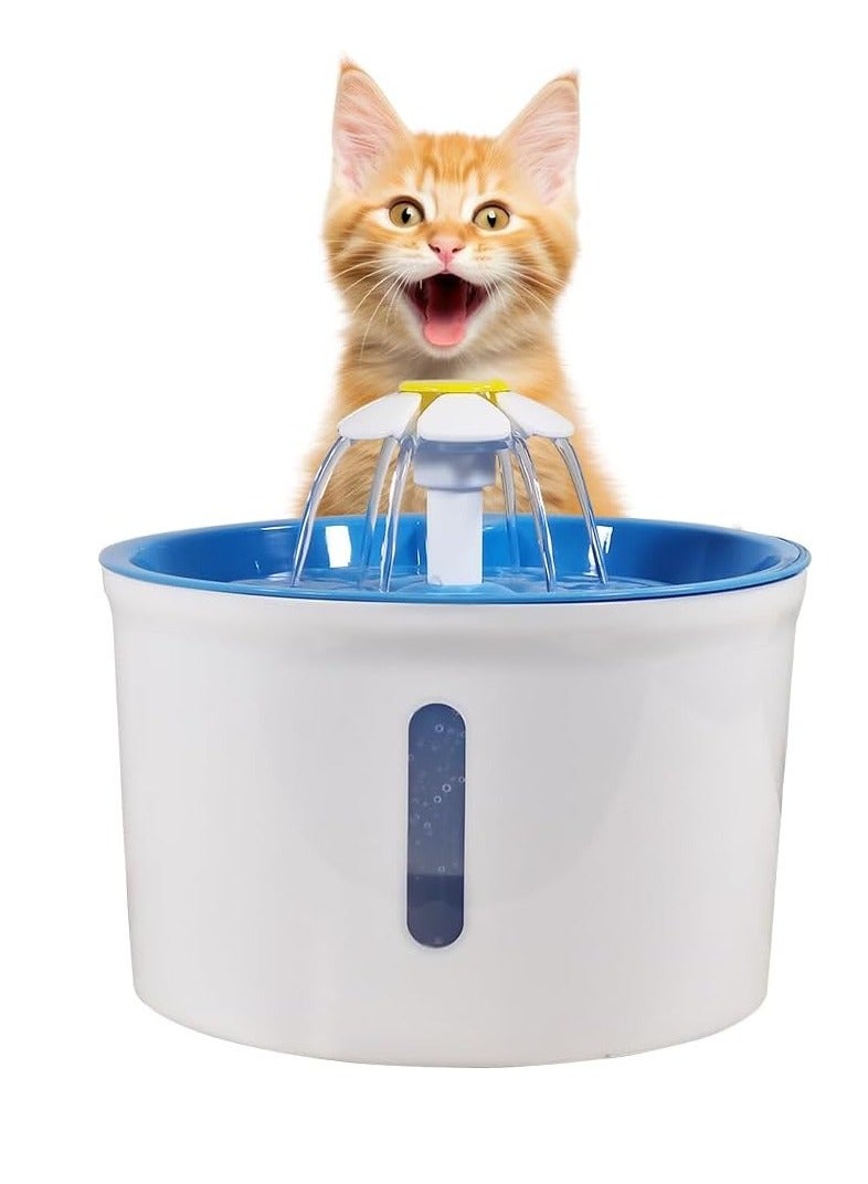 أن ان سي بيتس نافورة مياه للقطط، سعة كبيرة 1.6 لتر، نظام ترطيب أوتوماتيكي للحيوانات الأليفة داخل المنزل مع نافذة لمستوى المياه، نافورة مياه هادئة للغاية، تعمل بالطاقة عبر USB، مثالية للقطط والكلاب الصغيرة 16 سم (أزرق) - Image 1