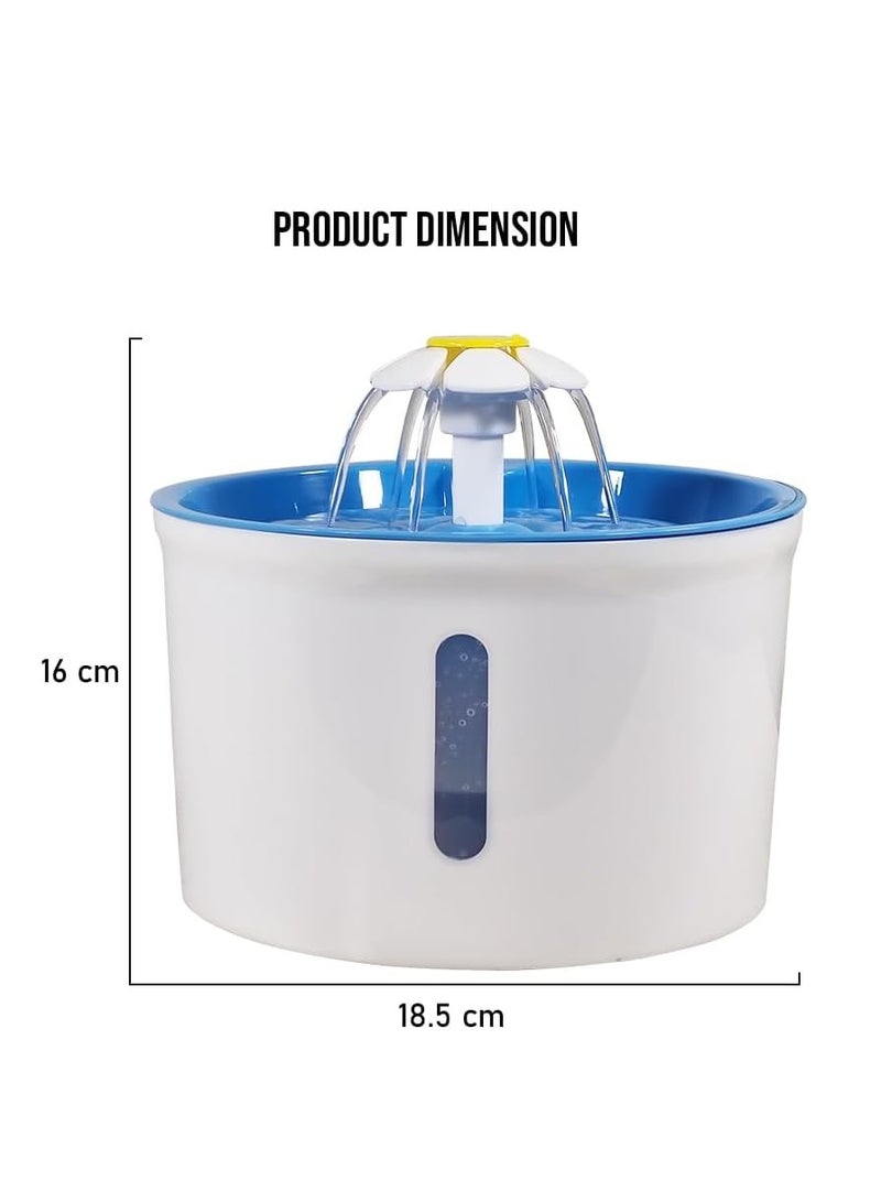 أن ان سي بيتس نافورة مياه للقطط، سعة كبيرة 1.6 لتر، نظام ترطيب أوتوماتيكي للحيوانات الأليفة داخل المنزل مع نافذة لمستوى المياه، نافورة مياه هادئة للغاية، تعمل بالطاقة عبر USB، مثالية للقطط والكلاب الصغيرة 16 سم (أزرق) - Image 2