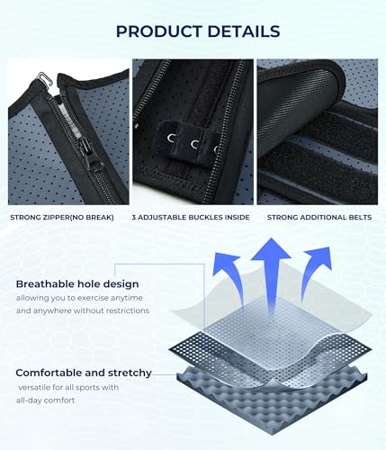 TAILONG Waist Trainer for Men - Sweat Band Trimmer Belt Fajas Para Hombres Stomach Wrap Workout Body Shaper Grey - Image 5