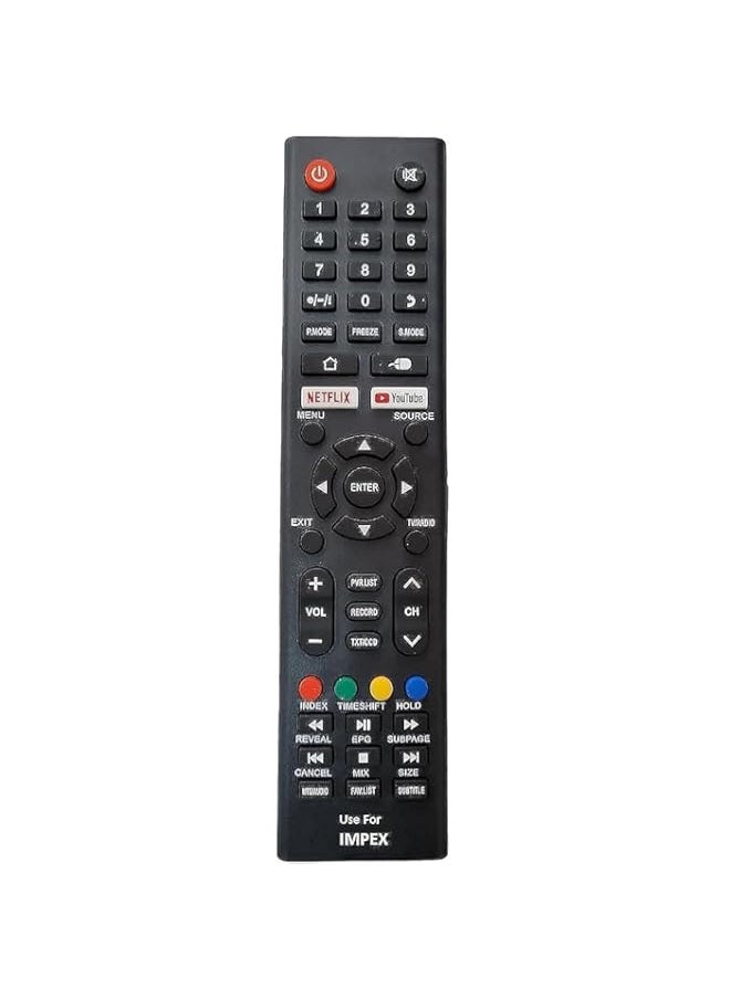 HuHa - Replacement Remote control compatible with IKON, Impex & Geepas, Videocon, Tokyosat, Freco, , Startrack LCD LED Smart Televisions with dedicated YOUTUBE & NETFLIX buttons - Image 1