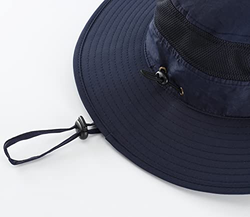 Home Prefer Mens Sun Hat Wide Brim Bucket Hat UPF 50+ Sun Protection Hat for Outdoor Fishing Hunting Camping Beach Safari Navy Blue - Image 5