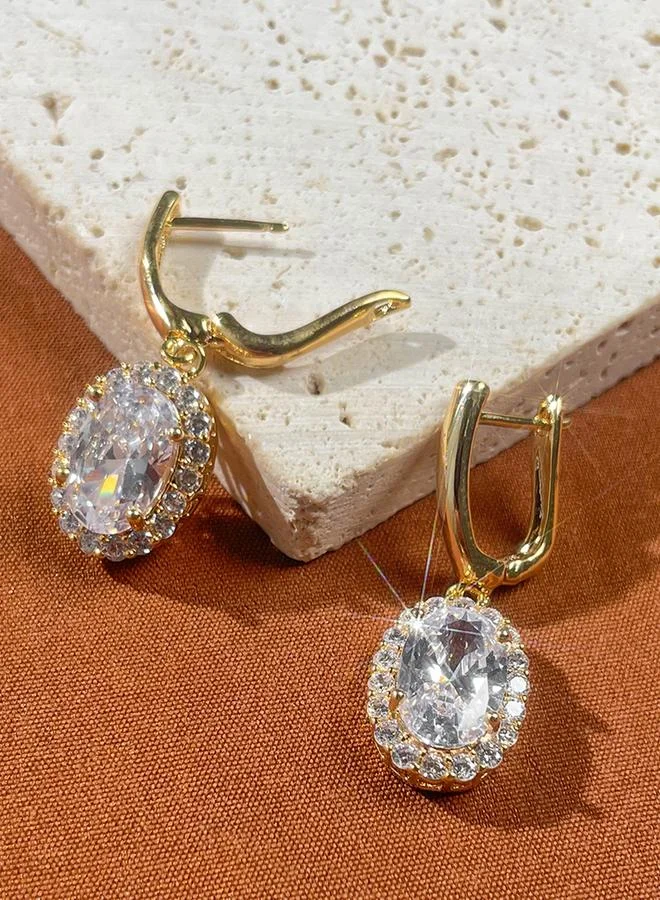 Take Two Take Two Gold Embellished Drop Earrings
