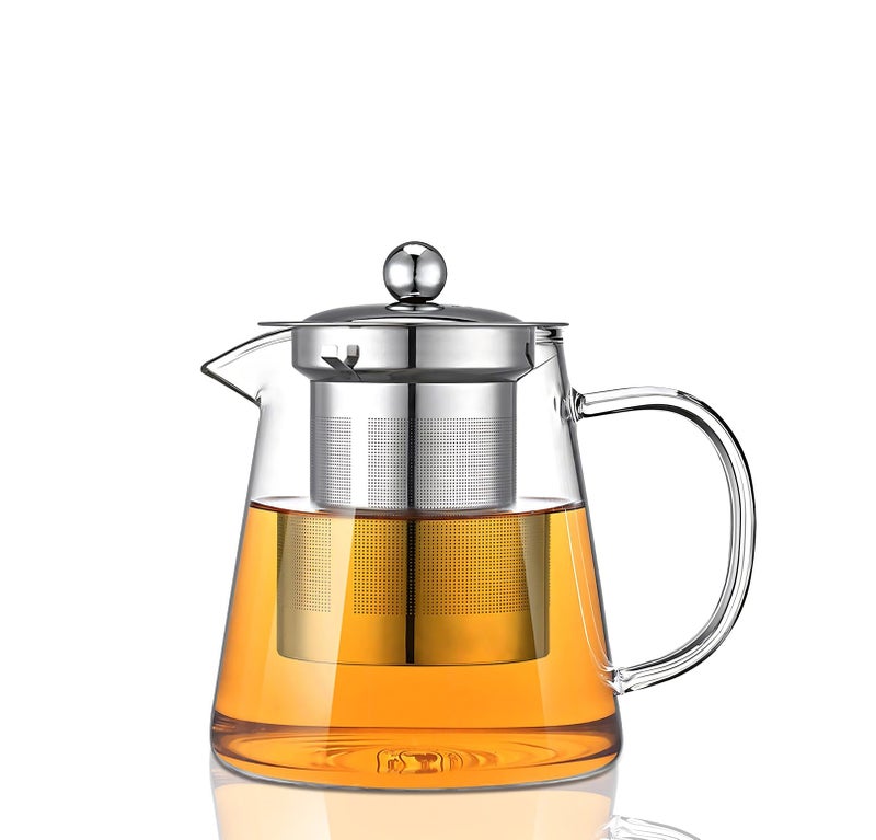 LTWQLing Glass Teapot, Tea Pot with Removable Infusers for Loose Tea, Borosilicate Glass Tea Kettle Tea Maker Stovetop for Party, Camping,Travel (550ML) - Image 1