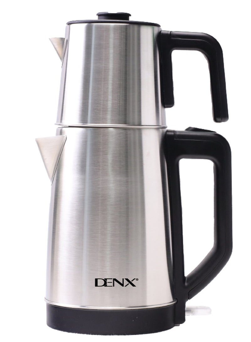 Denx Double Pot Electric Kettle, 2200W, with Removable Tea Filter, 2.2L Kettle Capacity, 0.8L Teapot, High-Speed ​​Tea Maker, Multifunctional Hot Water Dispenser, Turbo Kettle, DX3802 - Image 1