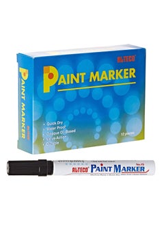 ALTECO 12-Piece Paint Marker Black Ink  - Image 1