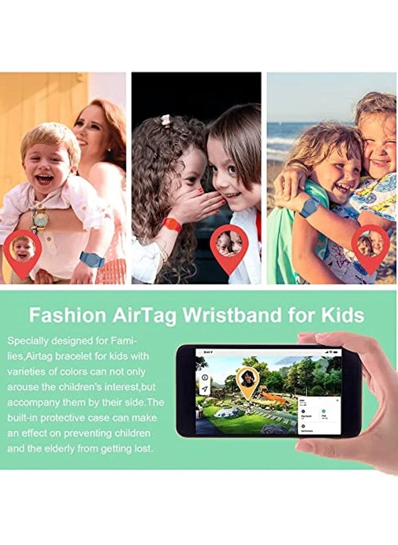 OIMG قطعتان من سوار معصم Airtag للأطفال مع حزام نايلون قابل للتعديل وحامل جهاز تعقب GPS وواقي قابل للتنفس ومضاد للفقدان للأطفال الصغار وكبار السن (أزرق وأحمر)  - Image 4
