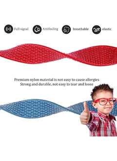 OIMG 2 Piece For Airtag Kids Wristband With Adjustable Nylon Strap Tracker Holder Protector Breathable Anti-Loss Bracelet For Toddler Child Elderly (Blue Red)  - Image 2