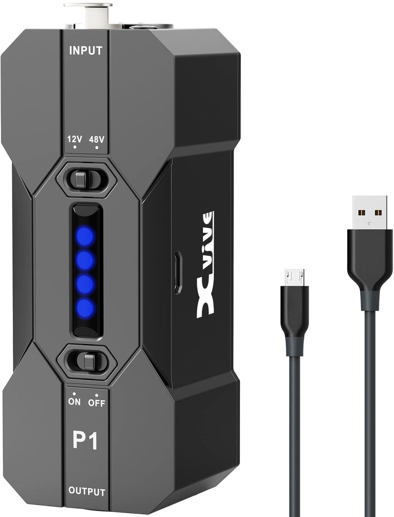 Xvive P1 48V/12V Portable Phantom Power Supply with Rechargeable Battery for XLR Condenser, Shotgun Microphone - Image 1