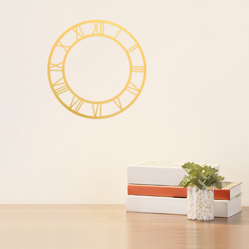2pcs Round Roman Numerals Wall Clock Sticker – 25/30cm Mirror DIY Clock Numbers Decal - Elegant Entryway and Living Room Decor - Image 5