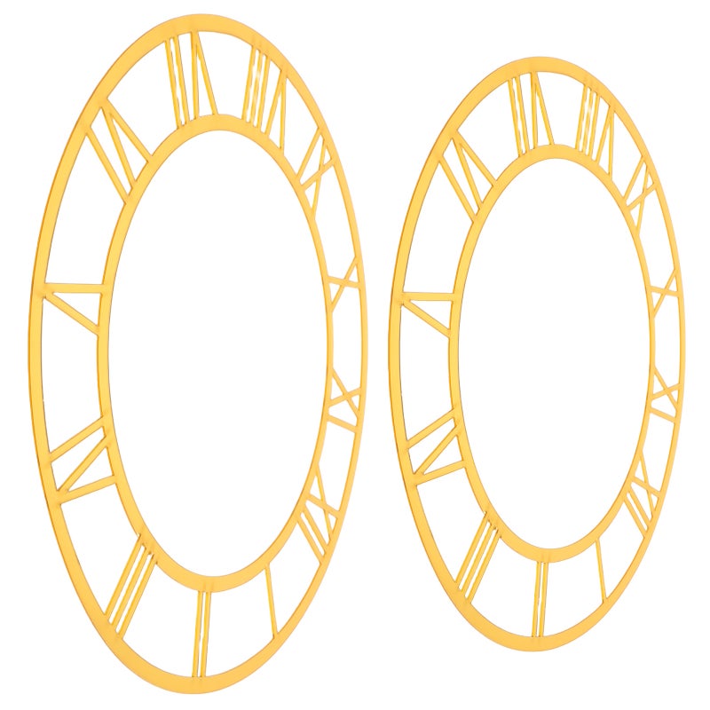 2pcs Round Roman Numerals Wall Clock Sticker – 25/30cm Mirror DIY Clock Numbers Decal - Elegant Entryway and Living Room Decor - Image 1