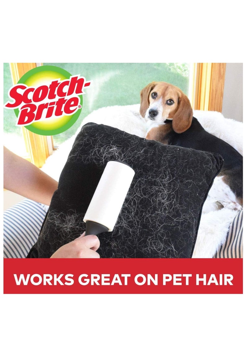 Scotch  Lint Roller Refill, Works Great On Pet Hair, 4 Rollers, 56 Sheets Per Roll  - Image 2
